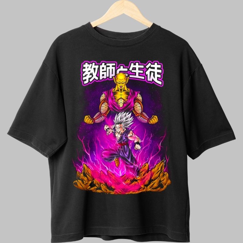 Tricou Anime Dragon Ball – Gohan Beast & Piccolo Orange Master Duo negru