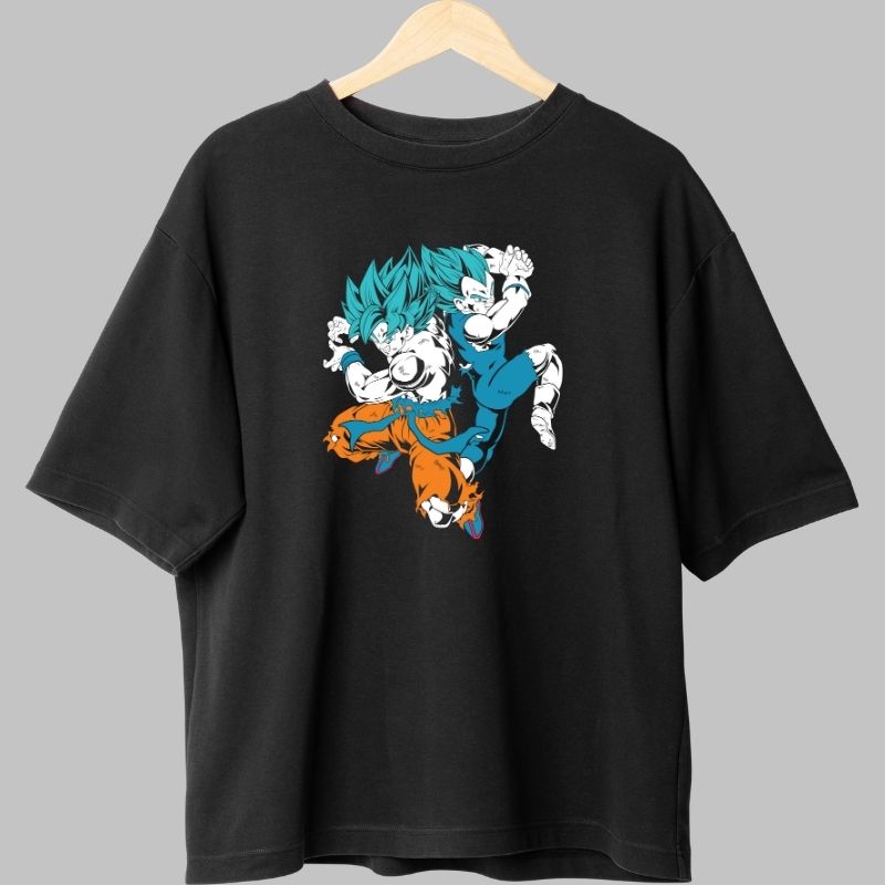 Tricou Anime Dragon Ball – Goku & Vegeta Rivalitate Eternă negru spate