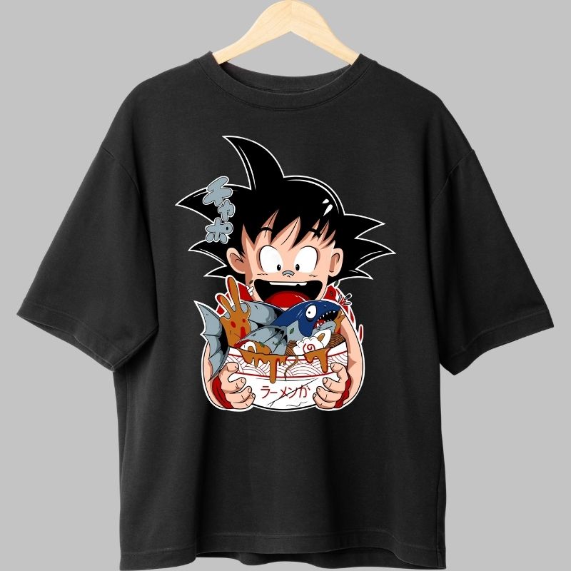 Tricou Anime Dragon Ball – Goku si Ramen-ul Monstru negru