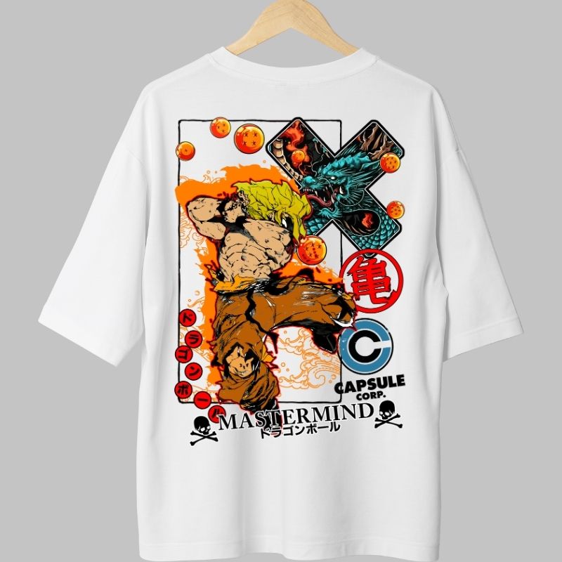 Tricou Anime Dragon Ball – Goku Street Power alb fata