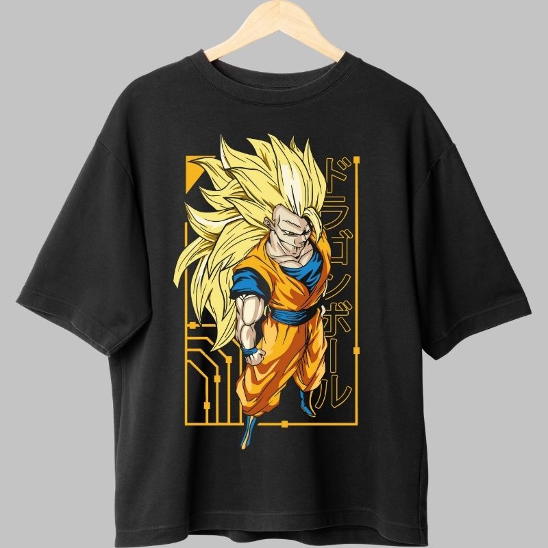 Tricou Anime Dragon Ball – Goku Super Saiyan 3 negru