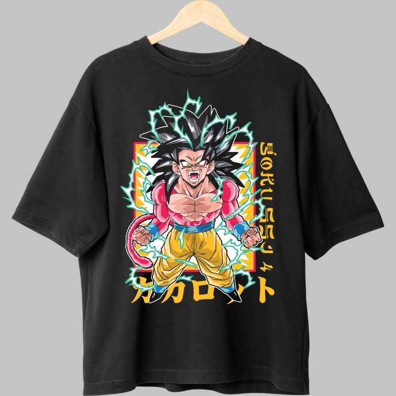 Tricou Anime Dragon Ball – Goku Super Saiyan 4 Rage negru