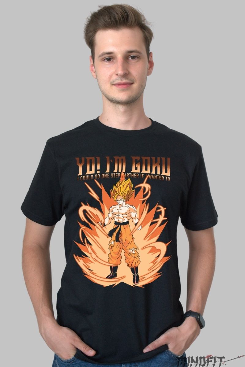 Tricou Anime Dragon Ball – Goku Super Saiyan Statement barbat negru