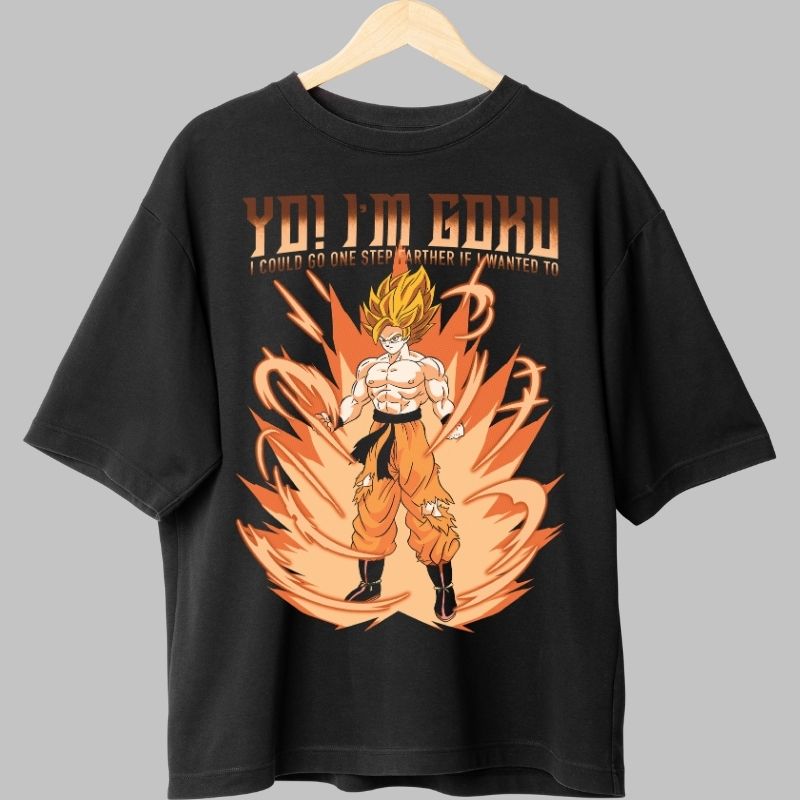 Tricou Anime Dragon Ball – Goku Super Saiyan Statement negru