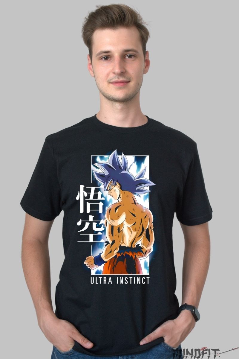 Tricou Anime Dragon Ball – Goku Ultra Instinct Power barbat negru