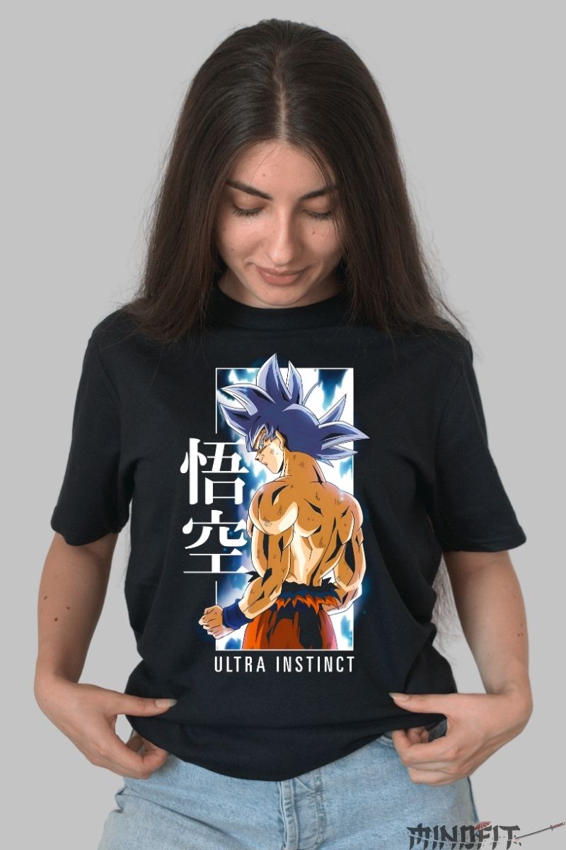 Tricou Anime Dragon Ball – Goku Ultra Instinct Power dama negru