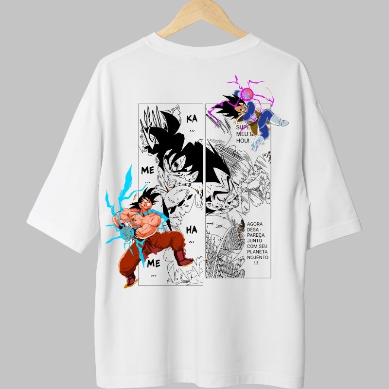 Tricou Anime Dragon Ball Goku vs Vegeta Manga Fight fata