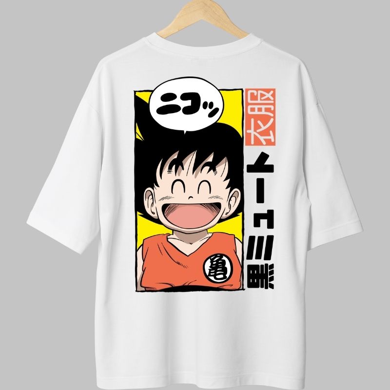 Tricou Anime Dragon Ball – Goku Zambet Copilaros alb fata
