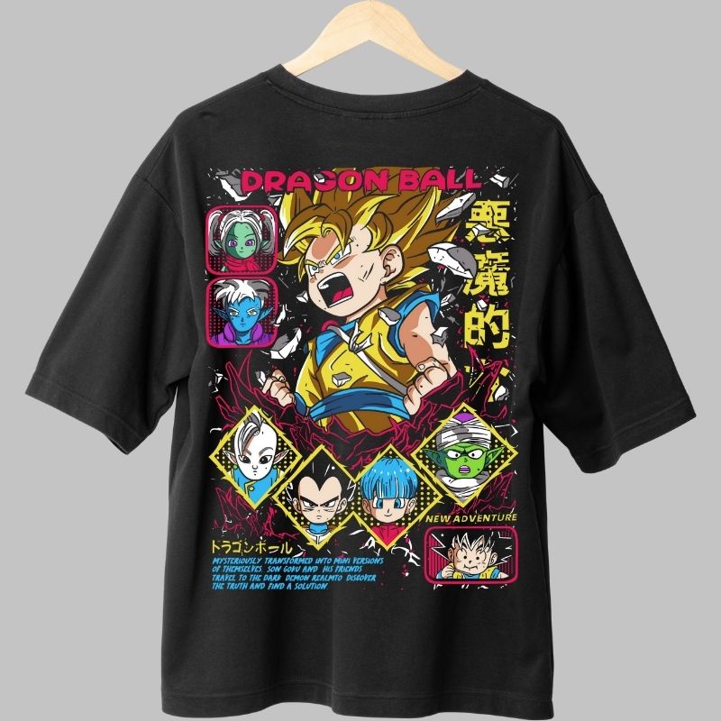 Tricou Anime Dragon Ball – Goten New Adventure negru fata