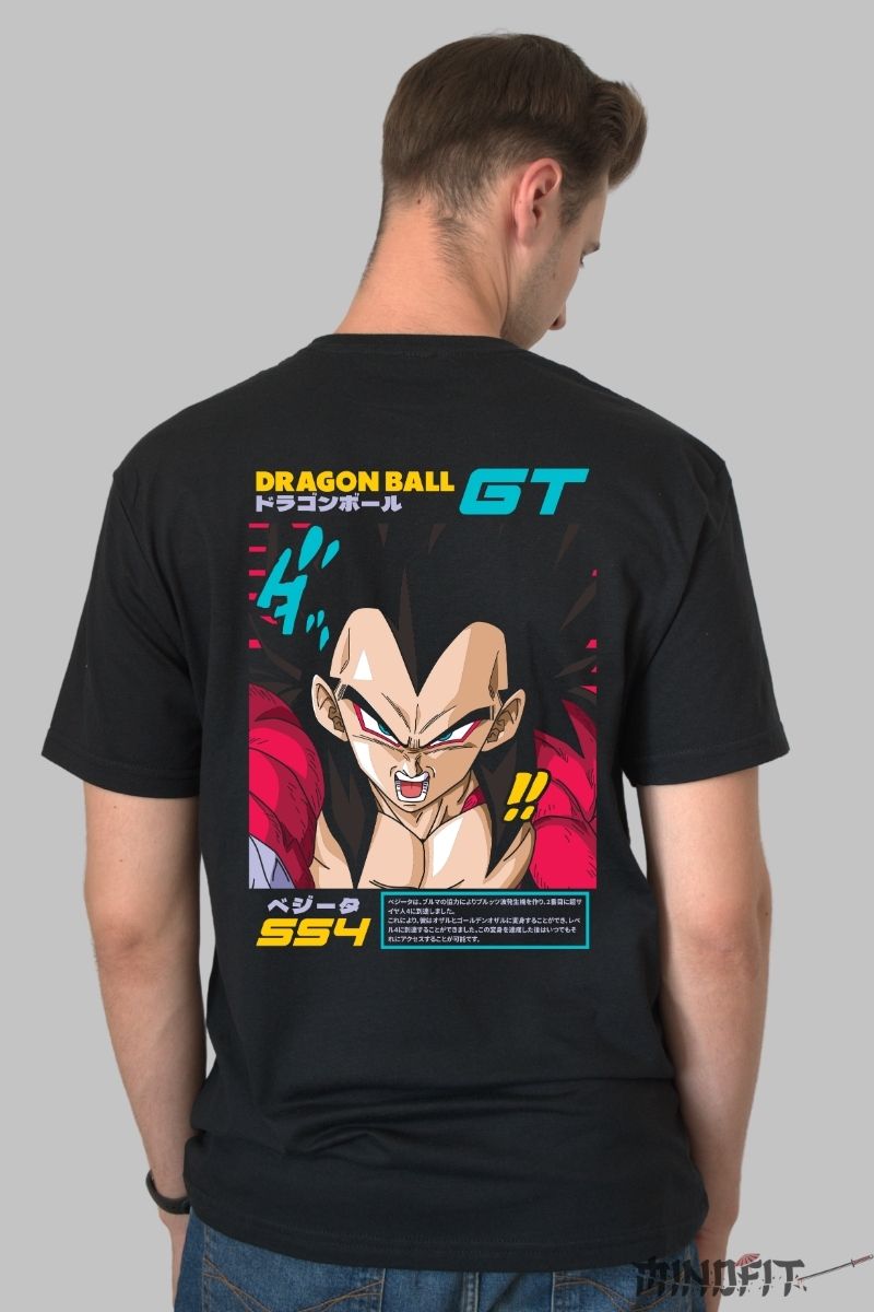 Tricou Anime Dragon Ball GT – Vegeta SSJ4 Power barbat negru spate