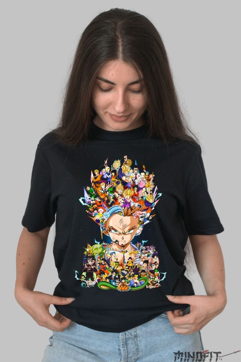 Tricou Anime Dragon Ball – Heroes United Edition dama negru