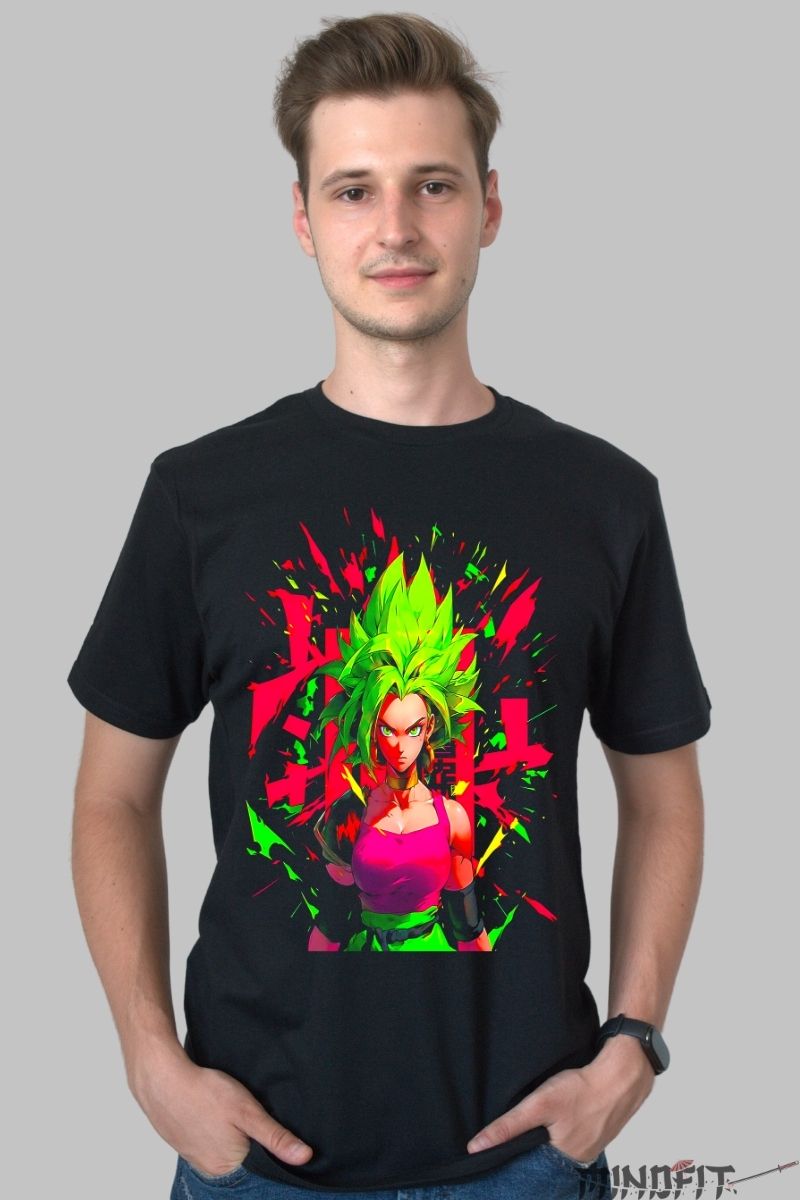 Tricou Anime Dragon Ball – Kale Super Saiyan Berserk barbat negru