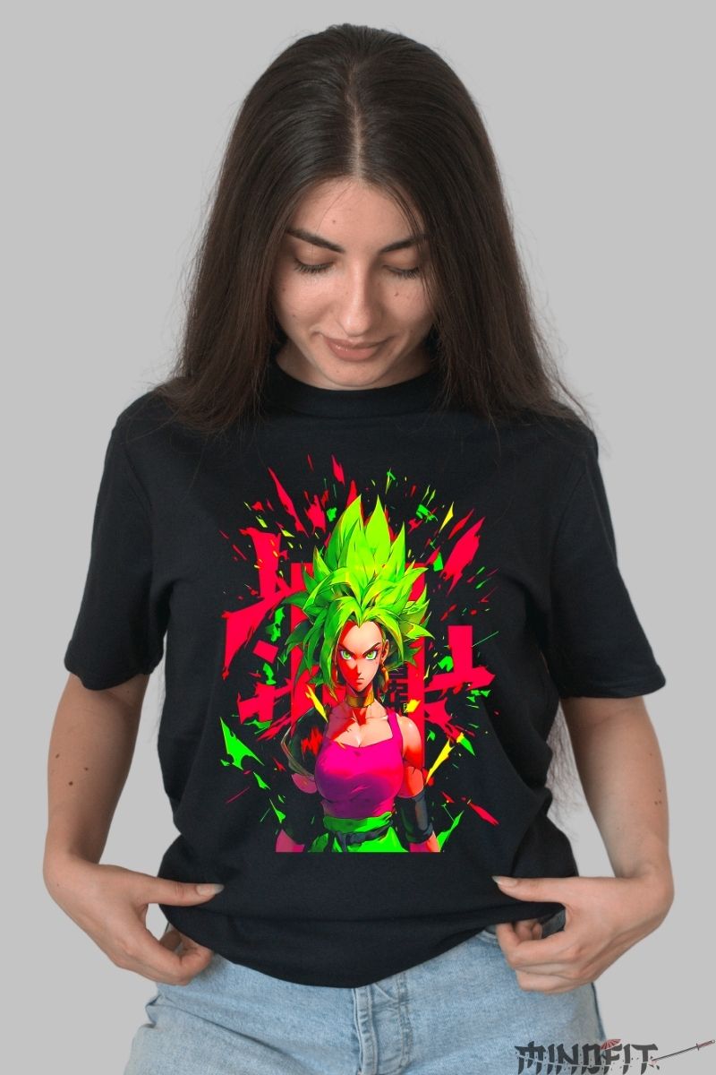 Tricou Anime Dragon Ball – Kale Super Saiyan Berserk dama negru