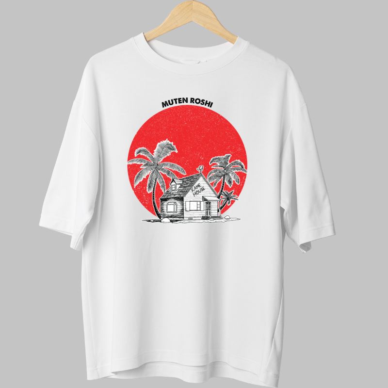 Tricou Anime Dragon Ball – Kame House Muten Roshi alb