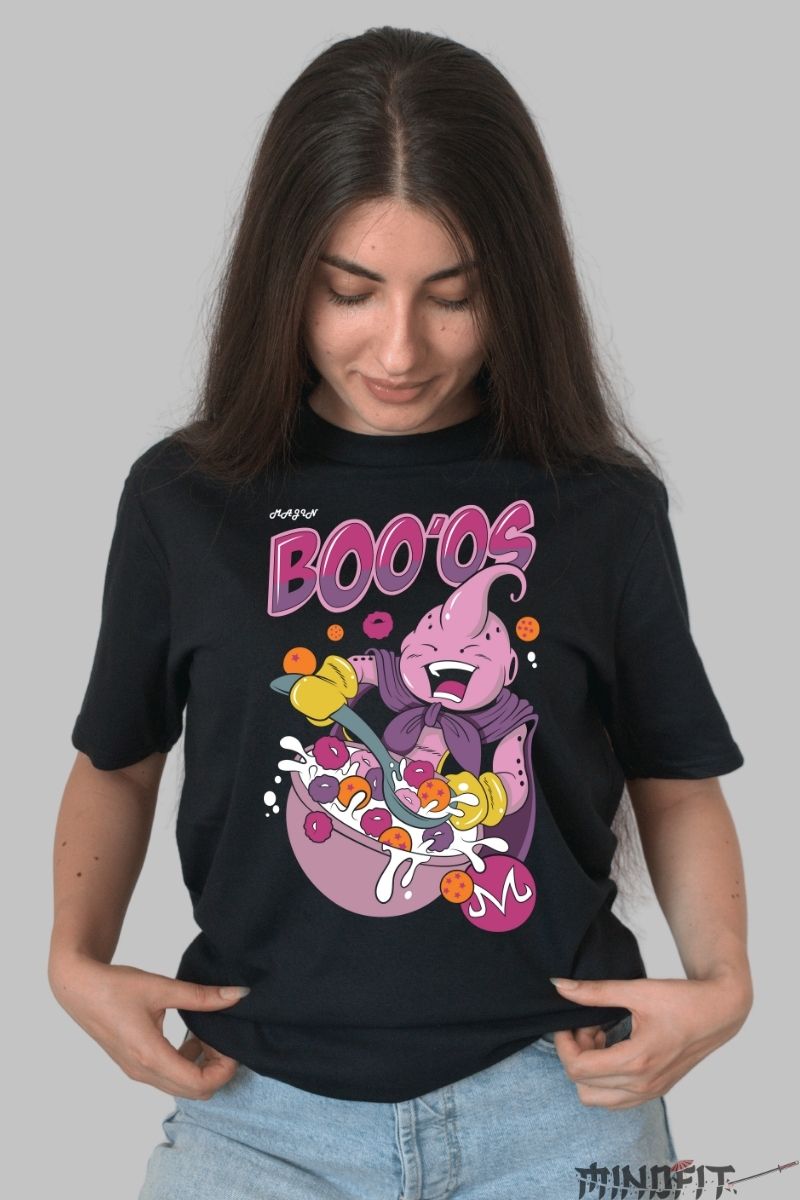 Tricou Anime Dragon Ball – Majin Buu BOO’OS Edition dama negru