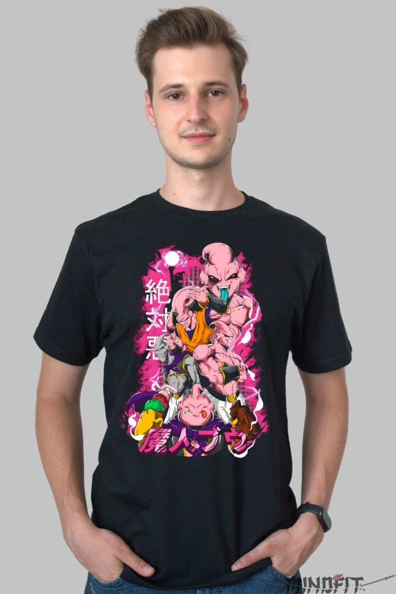 Tricou Anime Dragon Ball – Majin Buu Forms barbat negru