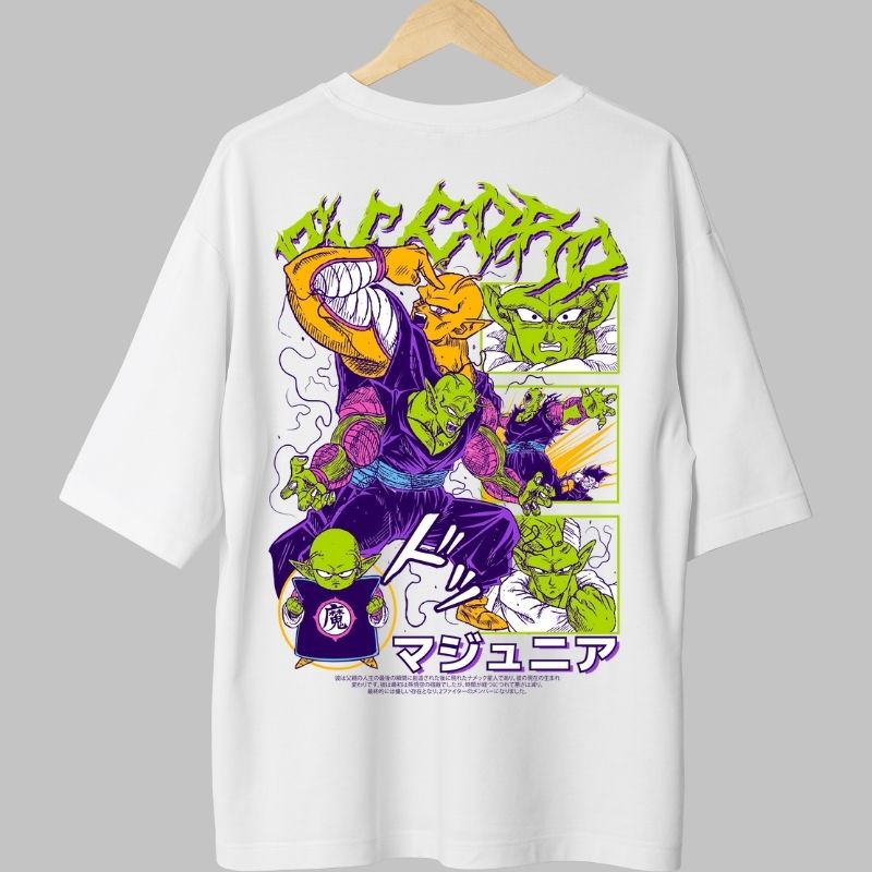 Tricou Anime Dragon Ball – Piccolo Namekian Rage alb fata