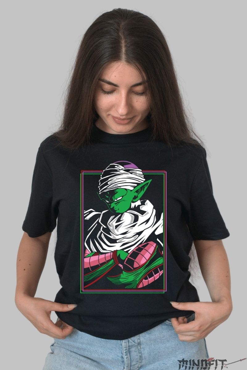 Tricou Anime Dragon Ball – Piccolo Warrior Mode dama negru