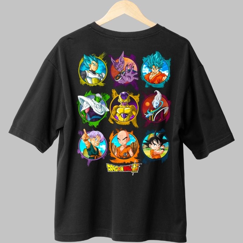 Tricou Anime Dragon Ball Super – Eroii și Răufăcătorii negru fata