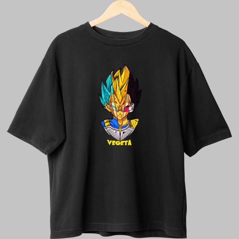 Tricou Anime Dragon Ball – Vegeta Blue Pride negru spate