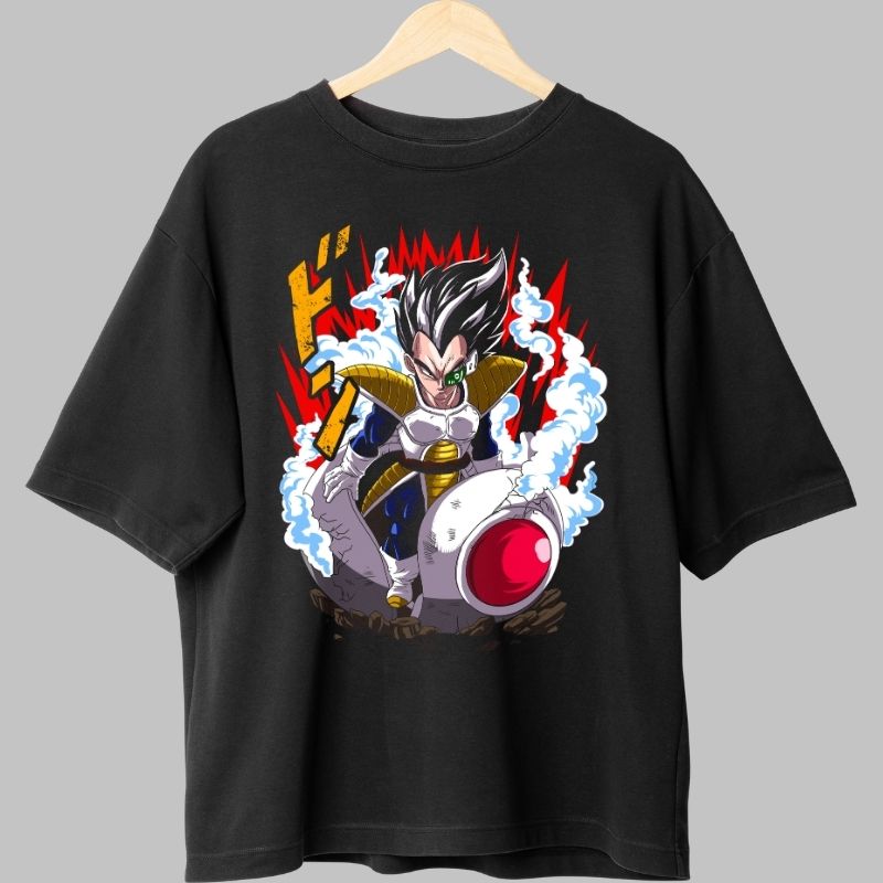 Tricou Anime Dragon Ball – Vegeta Saiyan Arrival negru