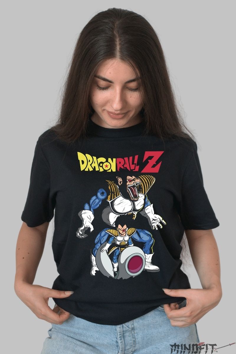 Tricou Anime Dragon Ball – Vegeta si Marele Maimutar dama negru