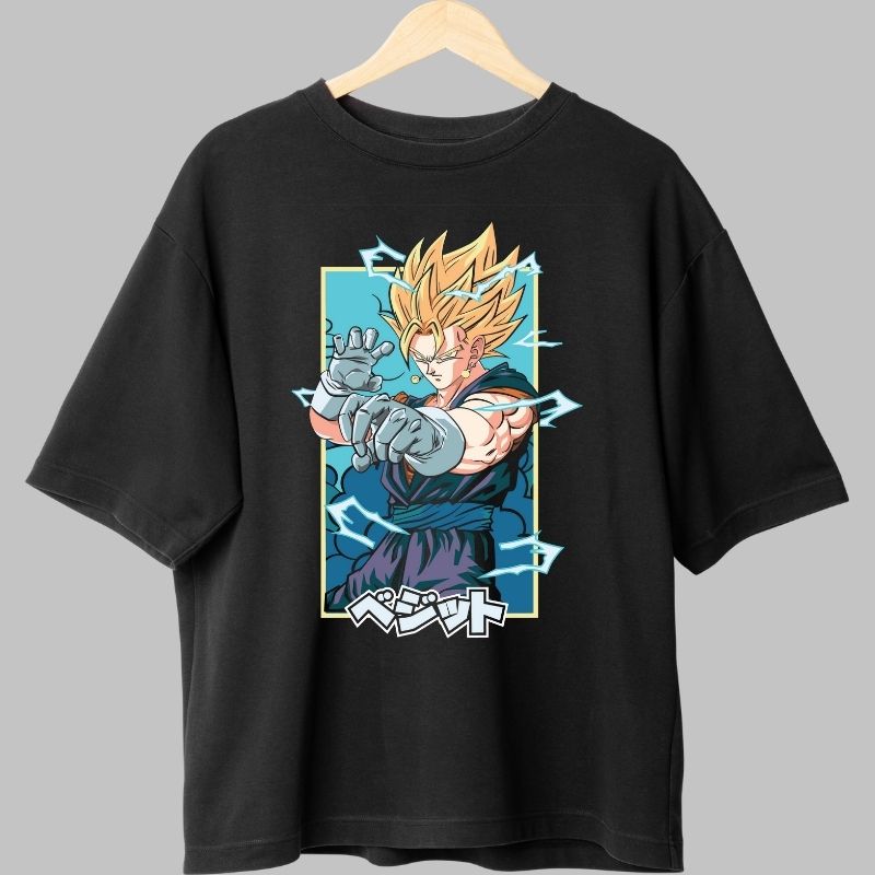 Tricou Anime Dragon Ball – Vegito Super Saiyan Strike negru
