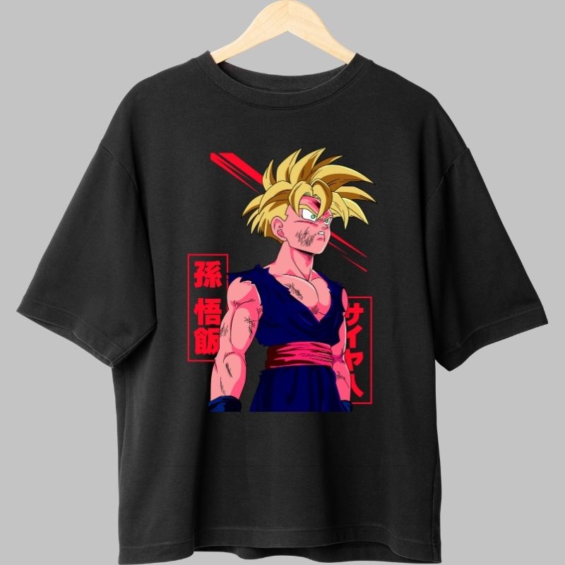 Tricou Anime Dragon Ball Z – Gohan Battle Wounds negru