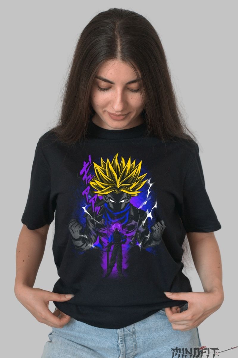 Tricou Anime Dragon Ball Z – Trunks Shadow Rage dama negru