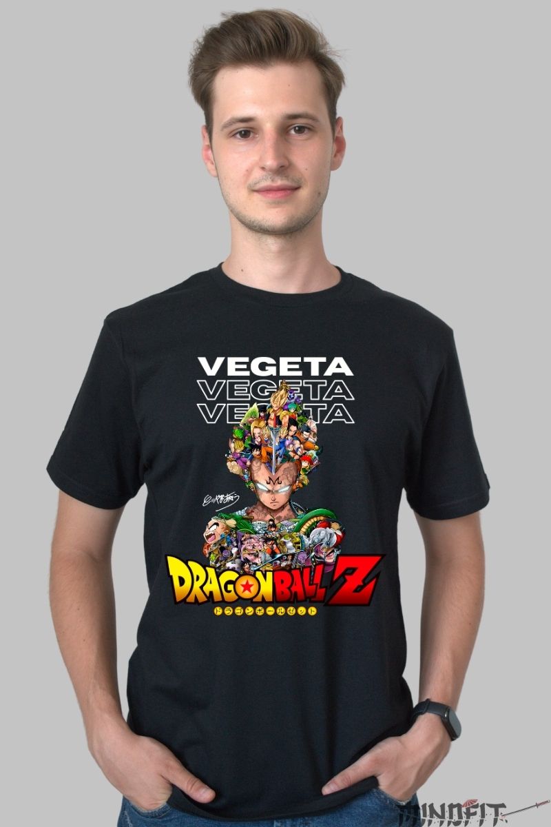 Tricou Anime Dragon Ball Z – Vegeta Majin Colaj DBZ barbat negru