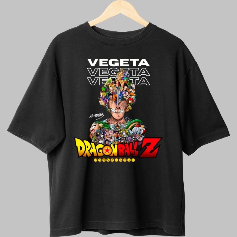 Tricou Anime Dragon Ball Z – Vegeta Majin Colaj DBZ negru