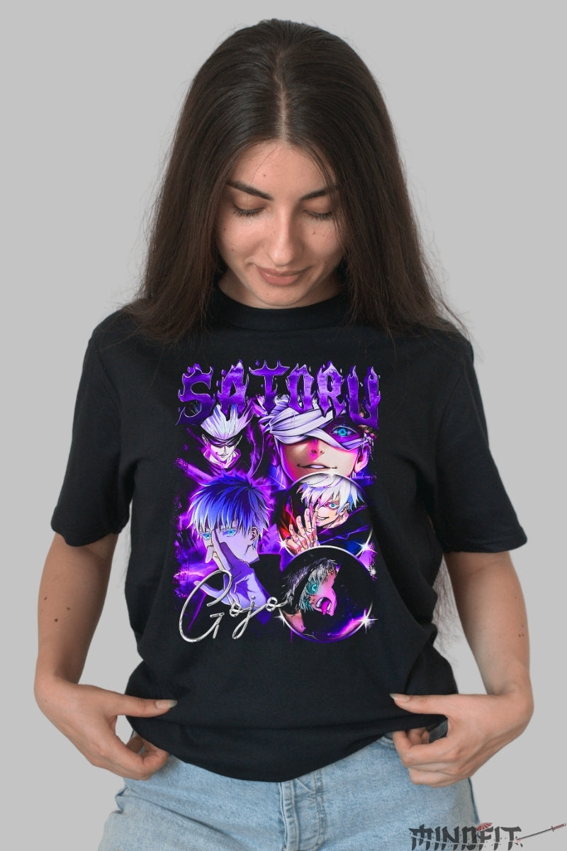 Tricou Anime Jujutsu Kaisen - Satoru Gojo Viziune Suprema Dama Negru