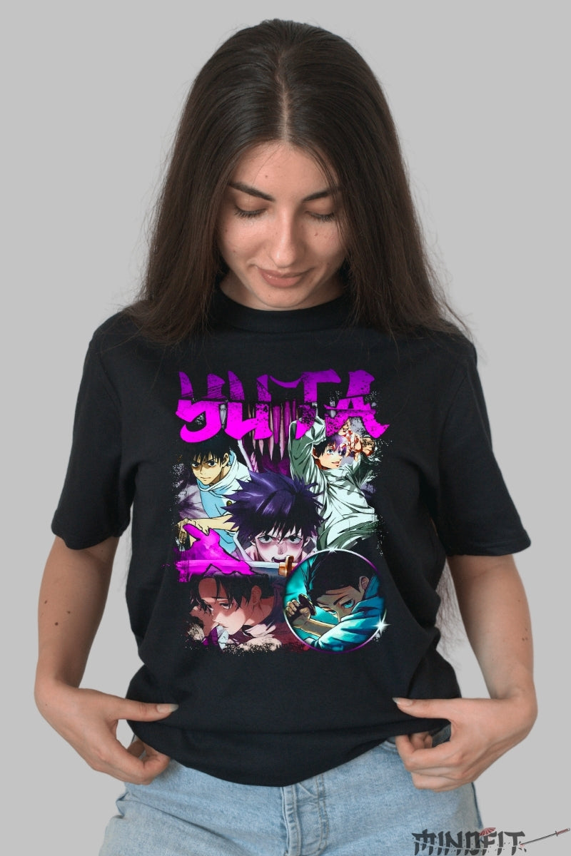 Tricou Anime Jujutsu Kaisen - Yuta Energia Intunecata Dama Negru