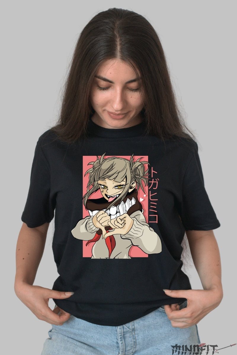 Tricou Anime My Hero Academia - Toga Iubire Periculoasa Dama Negru