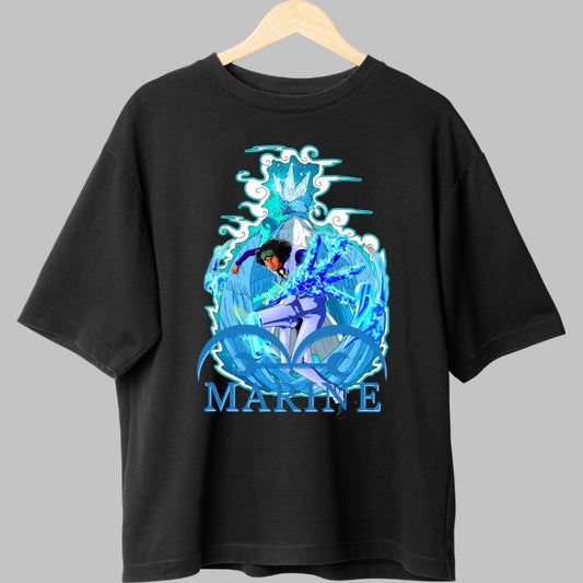 Tricou Anime One Piece - Aokiji Ice Marine Justice fata