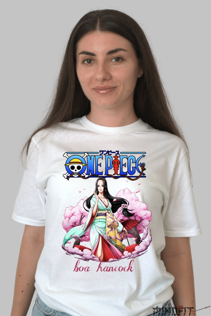 Tricou Anime One Piece - Boa Hancock Eleganta Regala dama alb