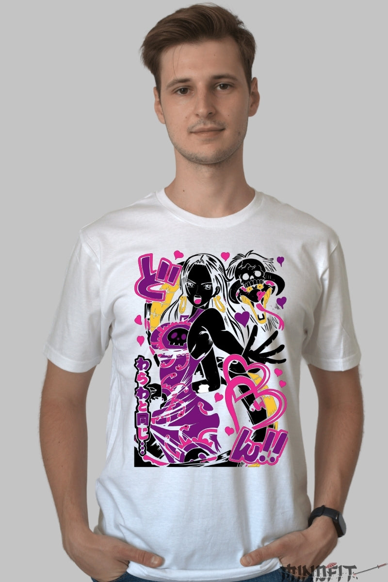 Tricou Anime One Piece - Boa Hancock Love Shock barbat alb