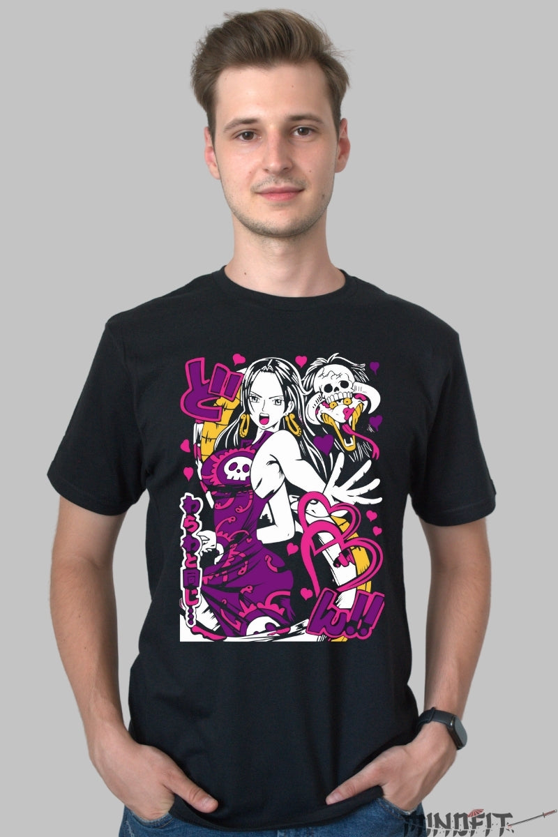 Tricou Anime One Piece - Boa Hancock Love Shock barbat negru