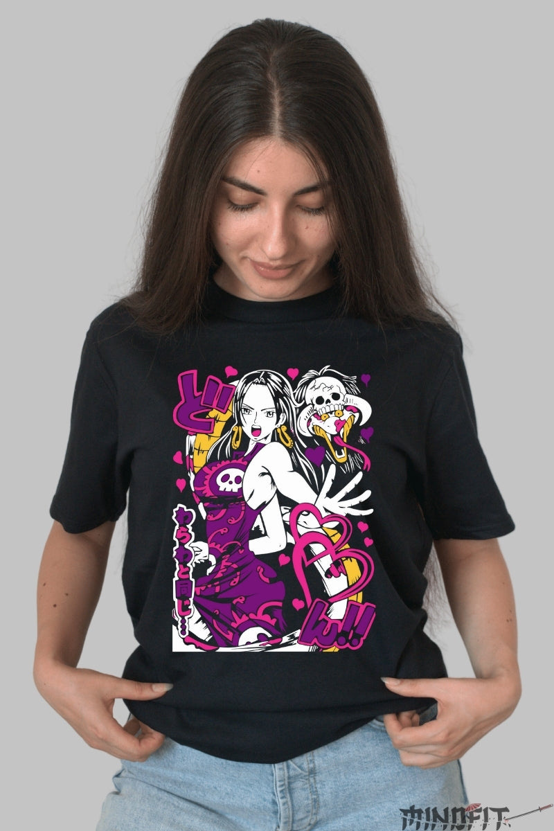 Tricou Anime One Piece - Boa Hancock Love Shock dama negru
