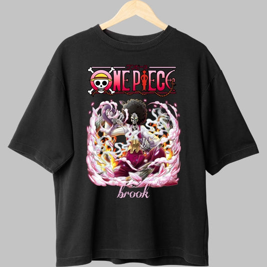 Tricou Anime One Piece - Brook Soul King in actiune fata