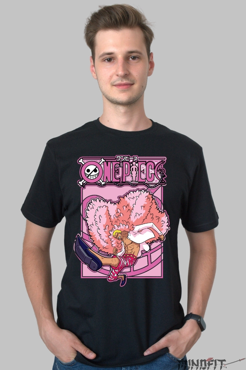Tricou Anime One Piece - Doflamingo Impact Total barbat negru