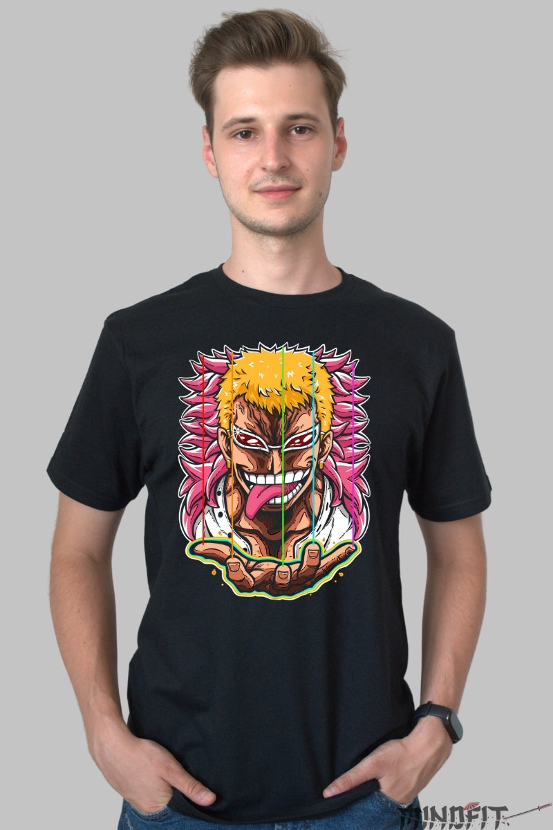 Tricou Anime One Piece - Doflamingo Look of Madness barbat negru