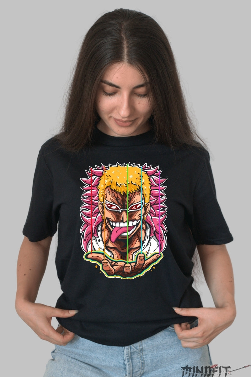 Tricou Anime One Piece - Doflamingo Look of Madness dama negru