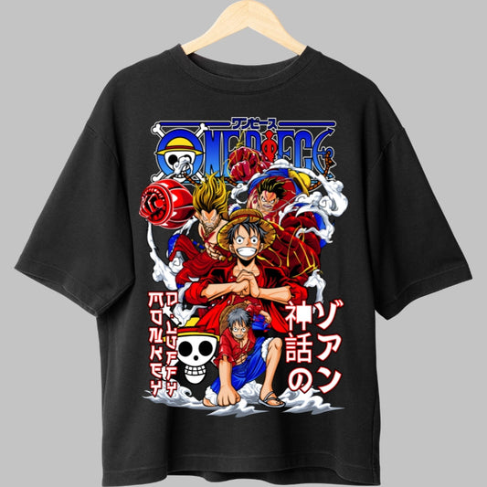 Tricou Anime One Piece - Eroii Straw Hat in actiune epica fata