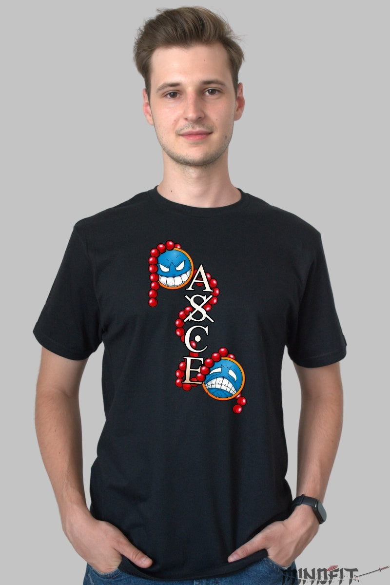 Tricou Anime One Piece - Fratia ASCE Legendar barbat negru