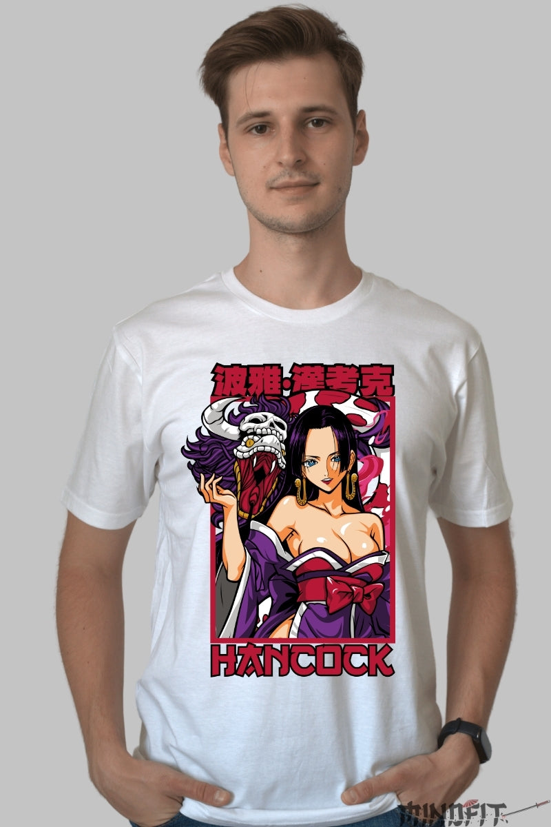 Tricou Anime One Piece - Hancock si Salome Impact Vizual barbat alb