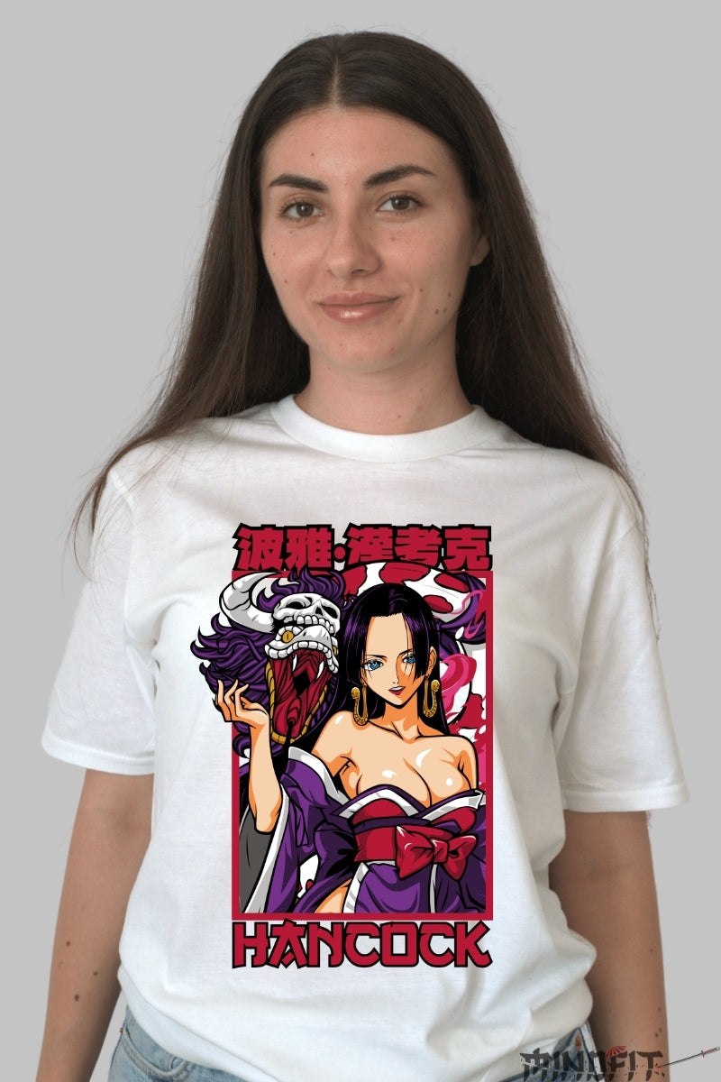 Tricou Anime One Piece - Hancock si Salome Impact Vizual dama alb