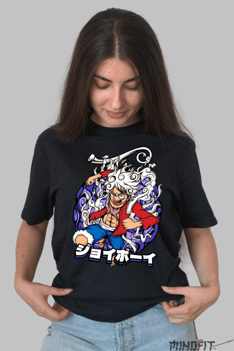 Tricou Anime One Piece - Joyboy Gear 5 Luffy dama negru