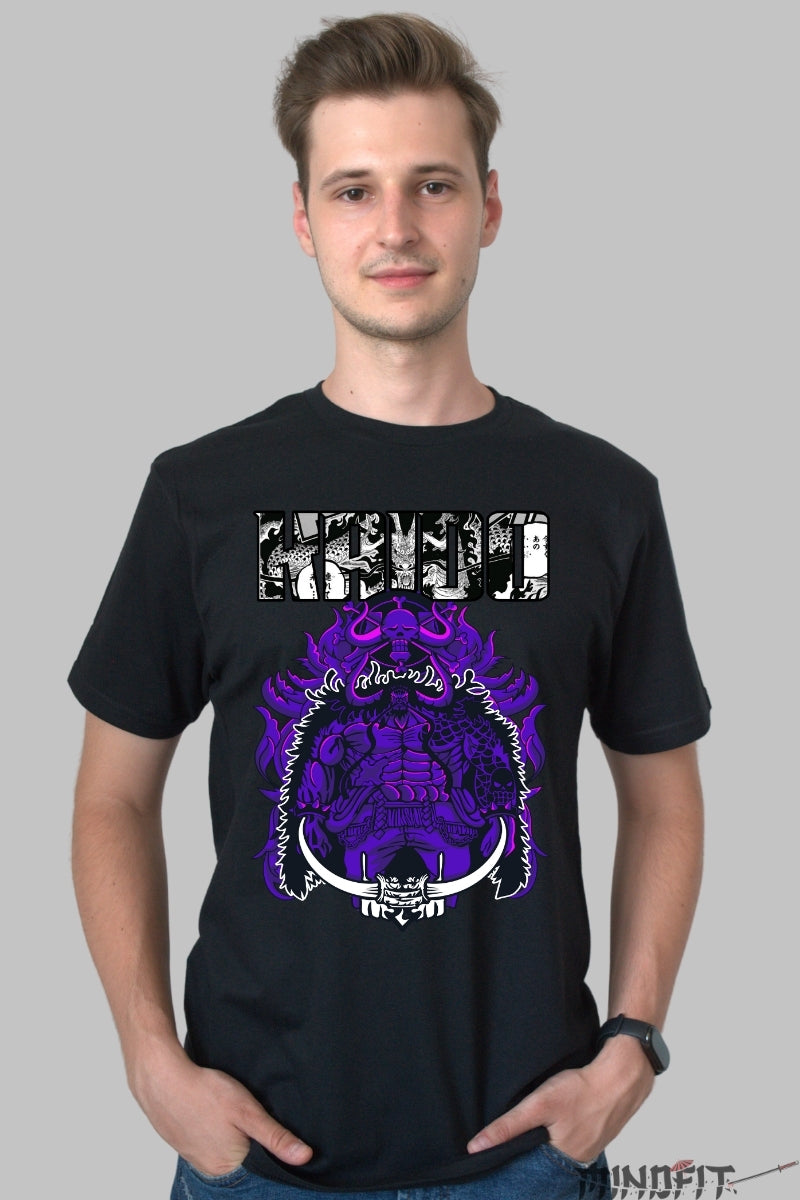 Tricou Anime One Piece - Kaido Dragon Imperial barbat negru