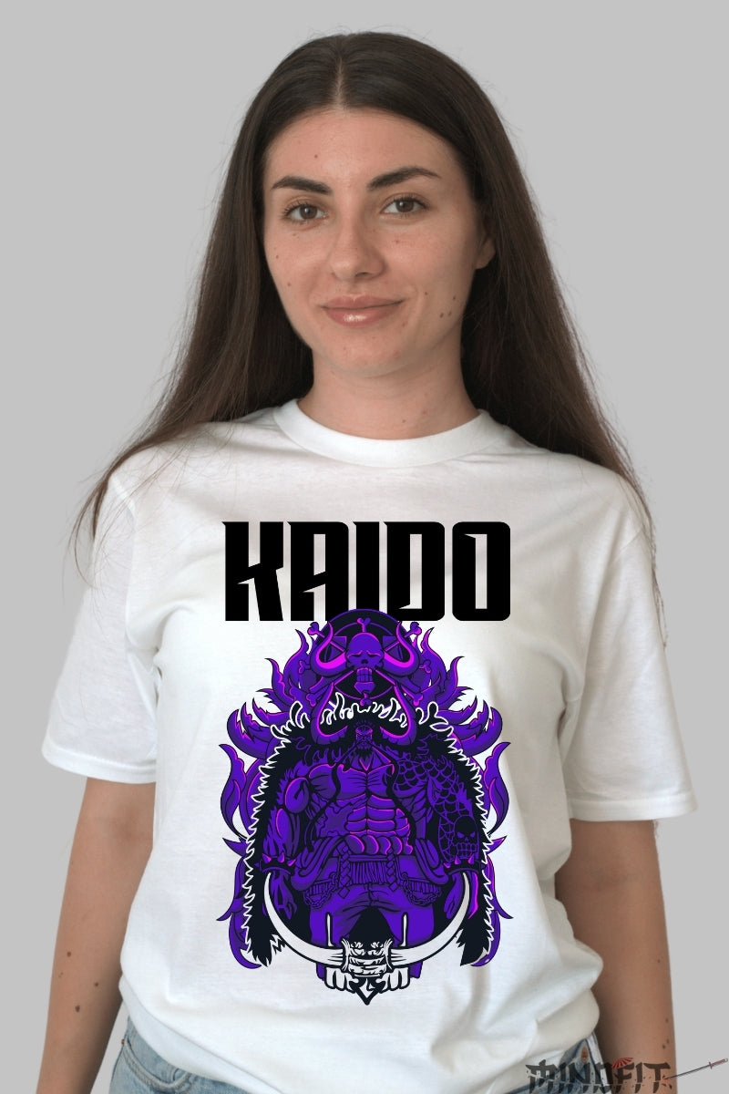 Tricou Anime One Piece - Kaido The Beast Emperor dama alb